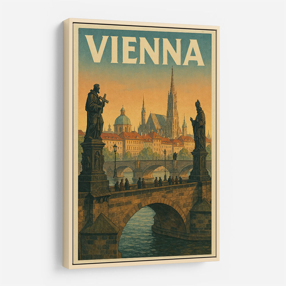 Vienna Charles Bridge Travel Poster Wall Art Vienna Charles Bridge Travel Poster Wall Art