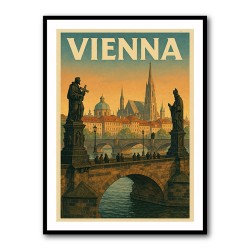 Vienna Charles Bridge Travel Poster Wall Art
