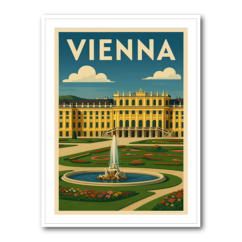 Vienna Schönbrunn Palace Travel Poster Wall Art