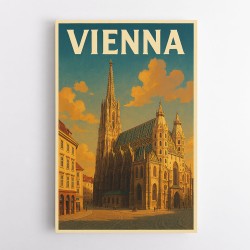 Vienna Travel Poster Featuring St. Stephen’s Cathedral 1 Wall Art