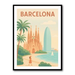 Barcelona Modern Poster Wall Art