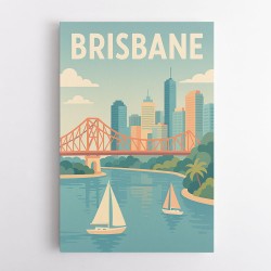 Brisbane Travel Poster 1 Wall Art