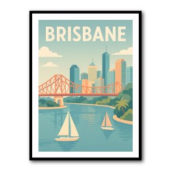 Brisbane Travel Poster 1 Wall Art