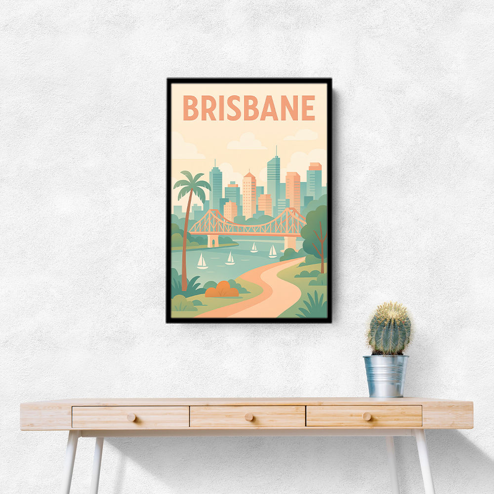 Brisbane Travel Poster Wall Art Brisbane Travel Poster Wall Art