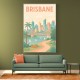 Brisbane Travel Poster Wall Art Brisbane Travel Poster Wall Art