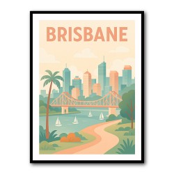 Brisbane Travel Poster Wall Art