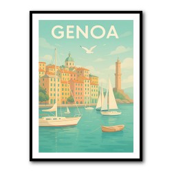Genoa Travel Poster 1 Wall Art