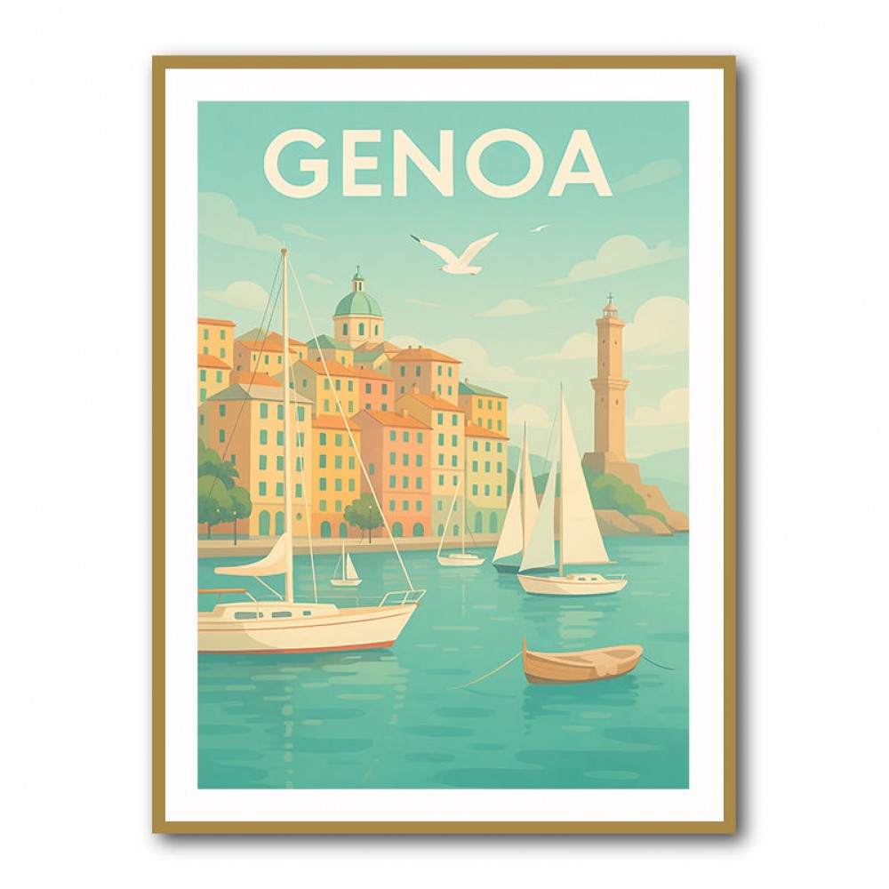 Genoa Travel Poster 1 Wall Art