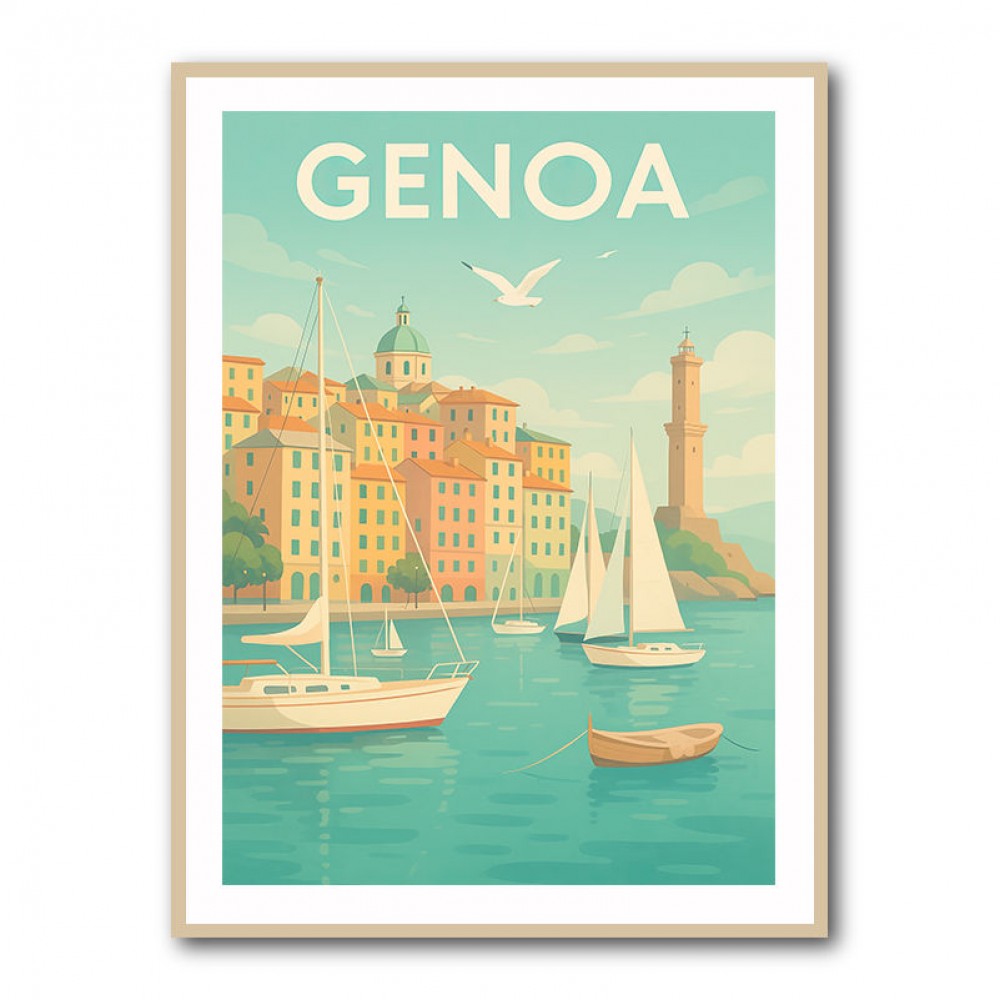 Genoa Travel Poster 1 Wall Art