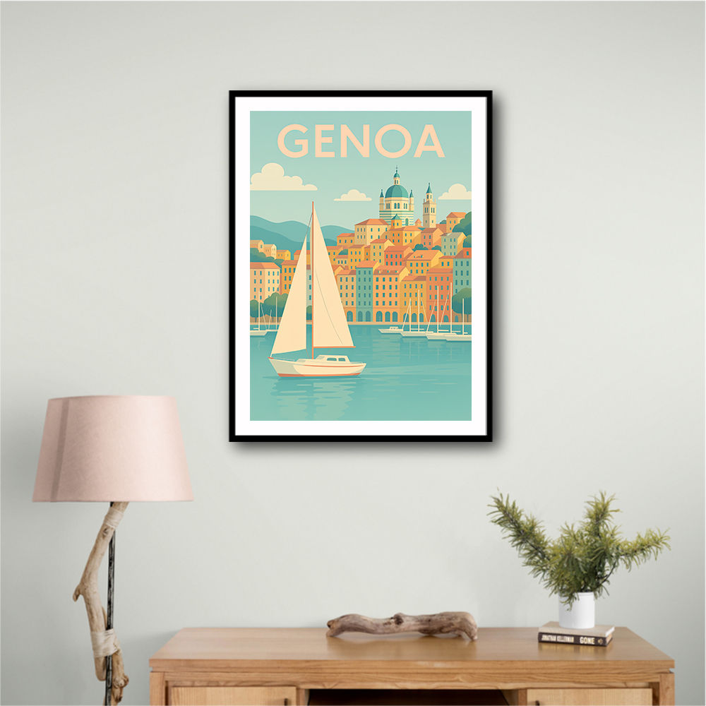 Genoa Travel Poster Wall Art Genoa Travel Poster Wall Art