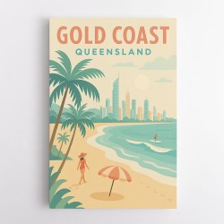 Gold Coast Travel Poster Wall Art