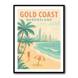 Gold Coast Travel Poster Wall Art