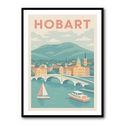 Hobart Travel Poster 1 Wall Art