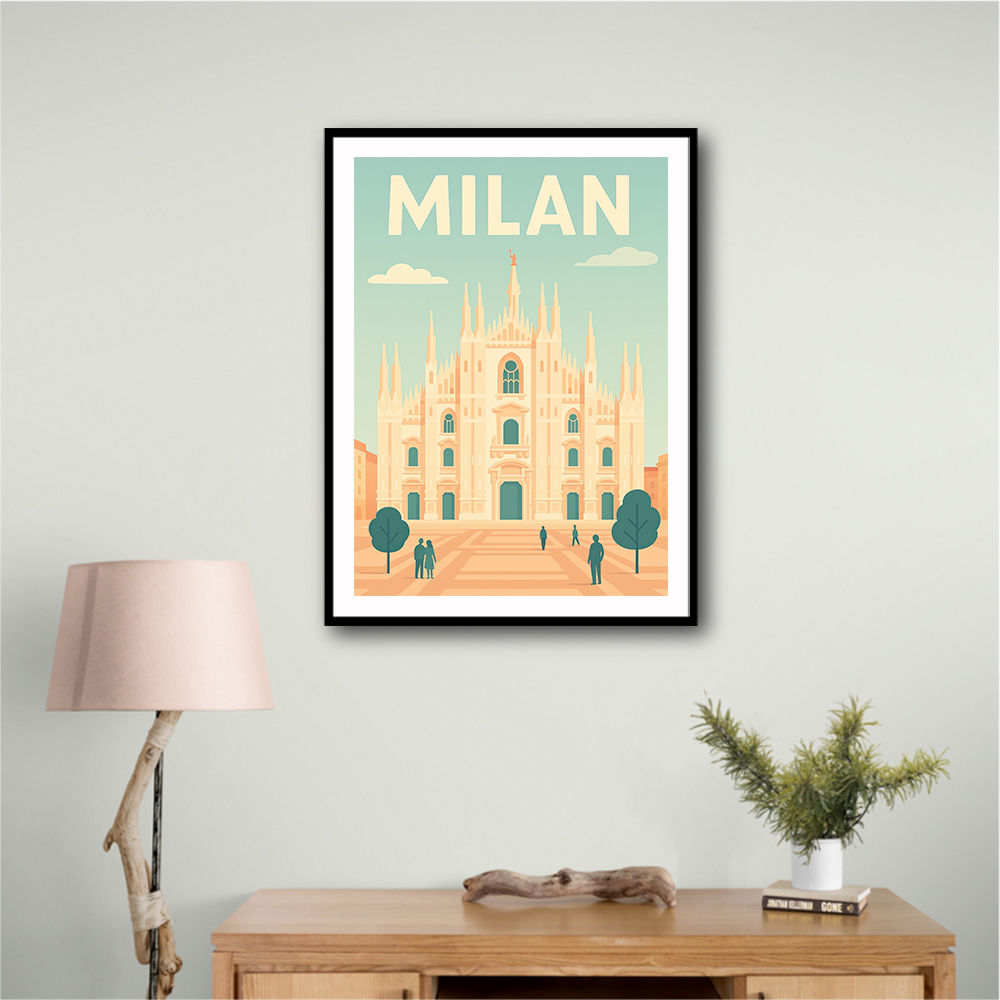 Milan Travel Poster Wall Art Milan Travel Poster Wall Art