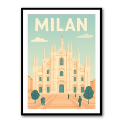Milan Travel Poster Wall Art