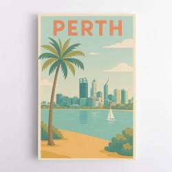 Perth In Modern Colors 1 Wall Art