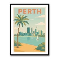 Perth In Modern Colors 1 Wall Art