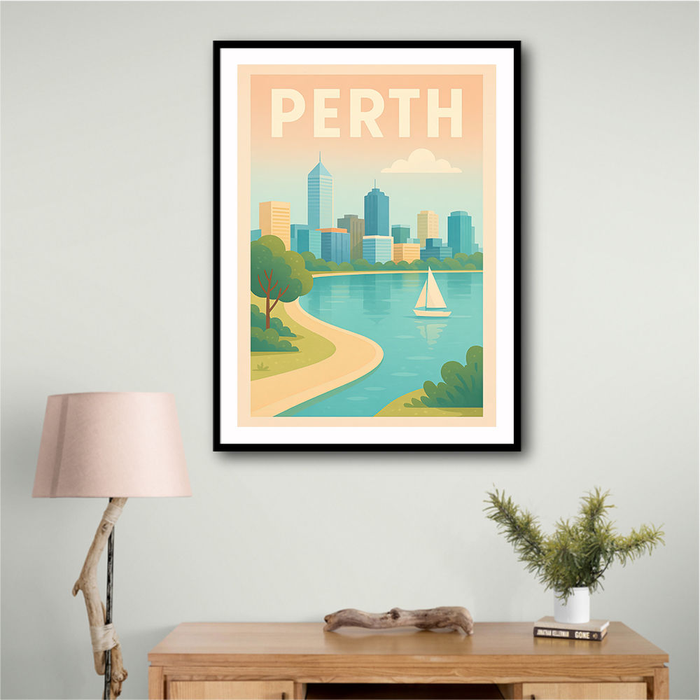 Perth In Modern Colors Wall Art Perth In Modern Colors Wall Art