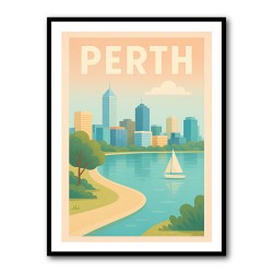 Perth In Modern Colors Wall Art