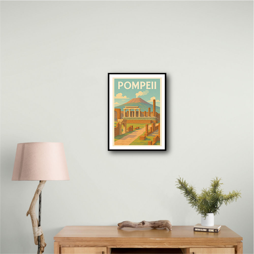 Pompeii Modern Travel Poster 1 Wall Art Pompeii Modern Travel Poster 1 Wall Art