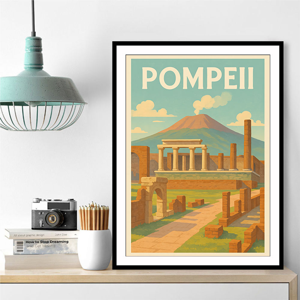 Pompeii Modern Travel Poster 1 Wall Art Pompeii Modern Travel Poster 1 Wall Art