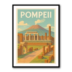 Pompeii Modern Travel Poster 1 Wall Art