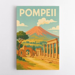 Pompeii Modern Travel Poster Wall Art
