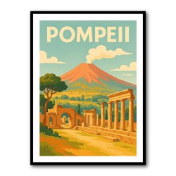 Pompeii Modern Travel Poster Wall Art