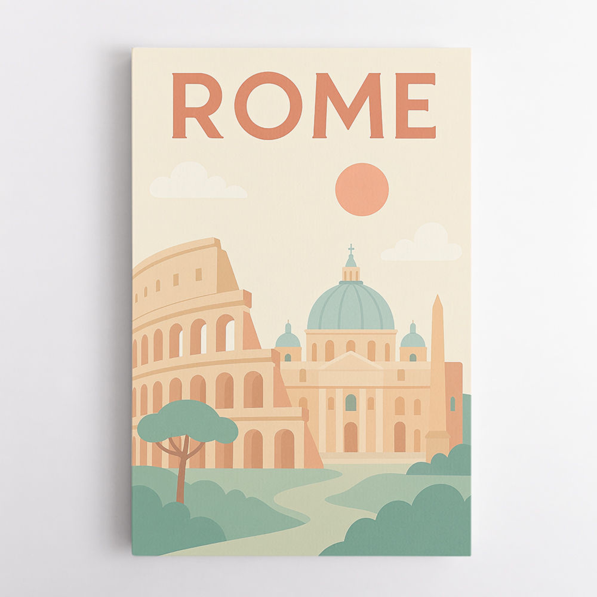 Visit Rame Poster Rome Travel Poster 1 Wall Art