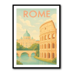 Rome Travel Poster Wall Art