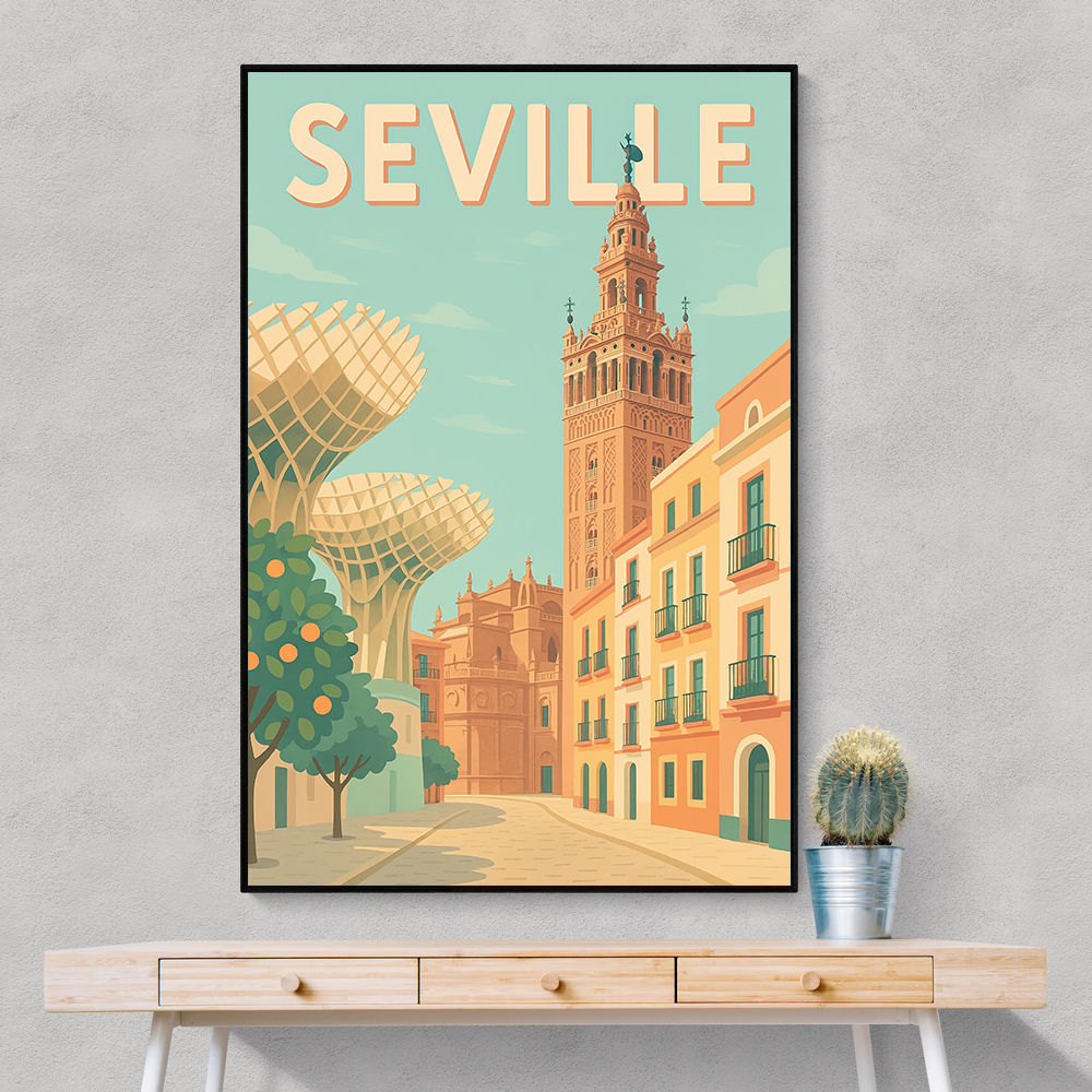 Seville Travel Poster Wall Art Seville Travel Poster Wall Art
