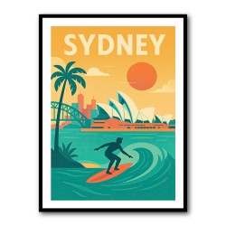 Sydney Travel Poster 2 Wall Art