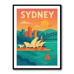 Sydney Travel Poster 3 Wall Art