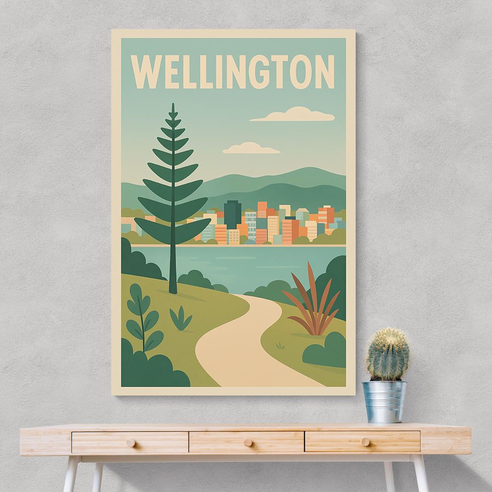 Wellington Modern Travel Poster 1 Wall Art