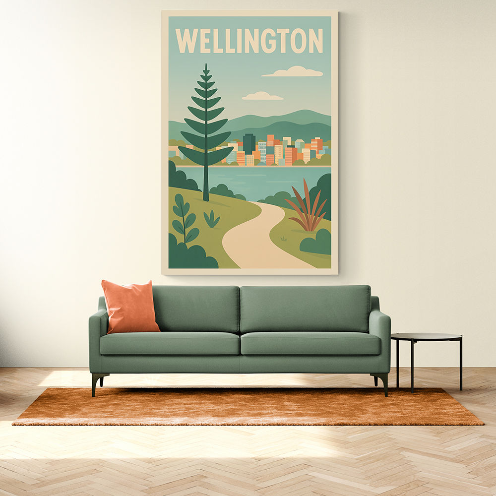 Wellington Modern Travel Poster 1 Wall Art