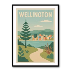 Wellington Modern Travel Poster 1 Wall Art