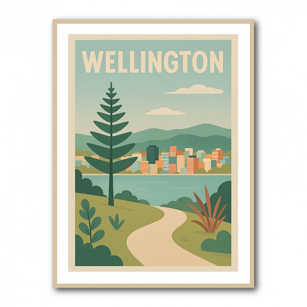 Wellington Modern Travel Poster 1 Wall Art