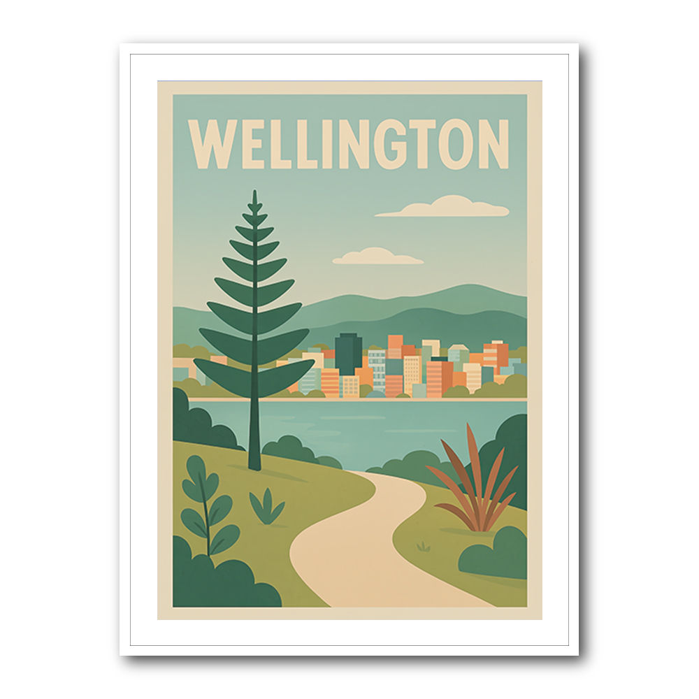 Wellington Modern Travel Poster 1 Wall Art