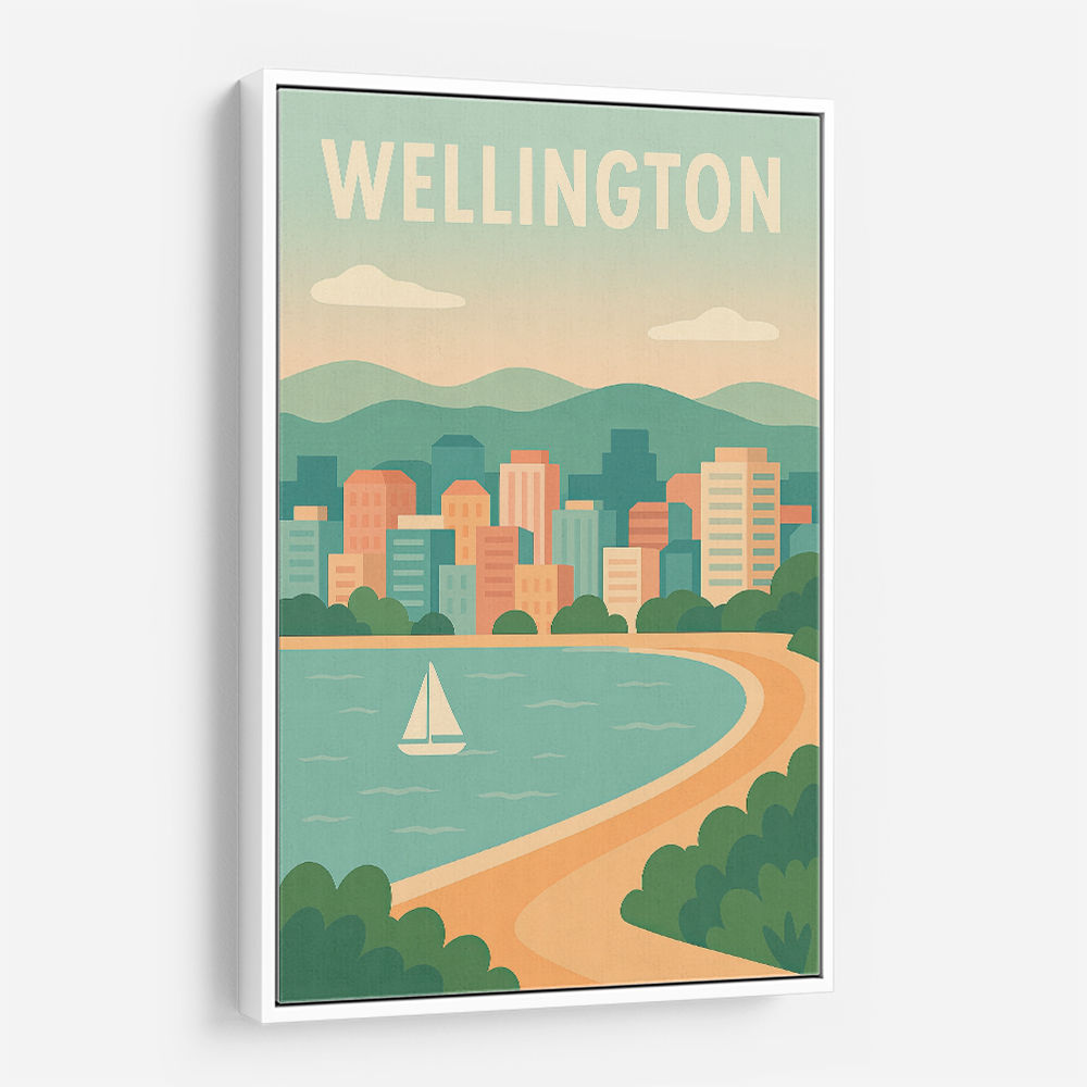 Wellington Modern Travel Poster Wall Art Wellington Modern Travel Poster Wall Art