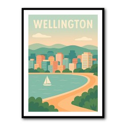 Wellington Modern Travel Poster Wall Art
