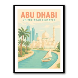 Abu Dhabi Travel Poster Wall Art