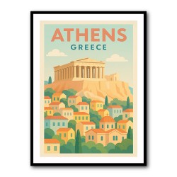 Athens Greece Travel Poster 1 Wall Art