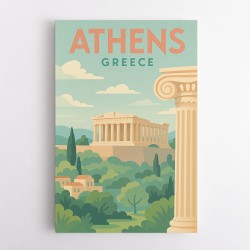 Athens Greece Travel Poster Wall Art