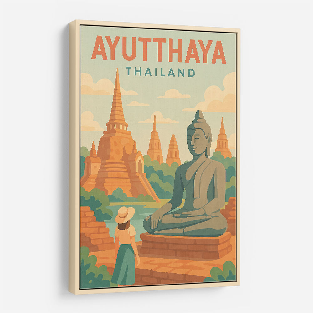 Ayutthaya Thailand Travel Poster 1 Wall Art Ayutthaya Thailand Travel Poster 1 Wall Art