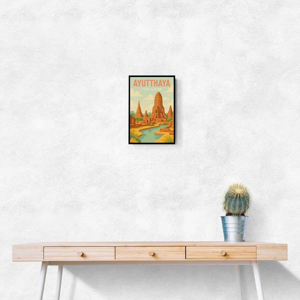 Ayutthaya Thailand Travel Poster Wall Art Ayutthaya Thailand Travel Poster Wall Art