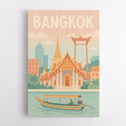 Bangkok Travel Poster 1 Wall Art