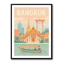 Bangkok Travel Poster 1 Wall Art