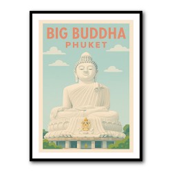 Big Buddha Phuket Thailand Travel Poster Wall Art