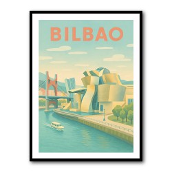 Bilbao Travel Poster Wall Art