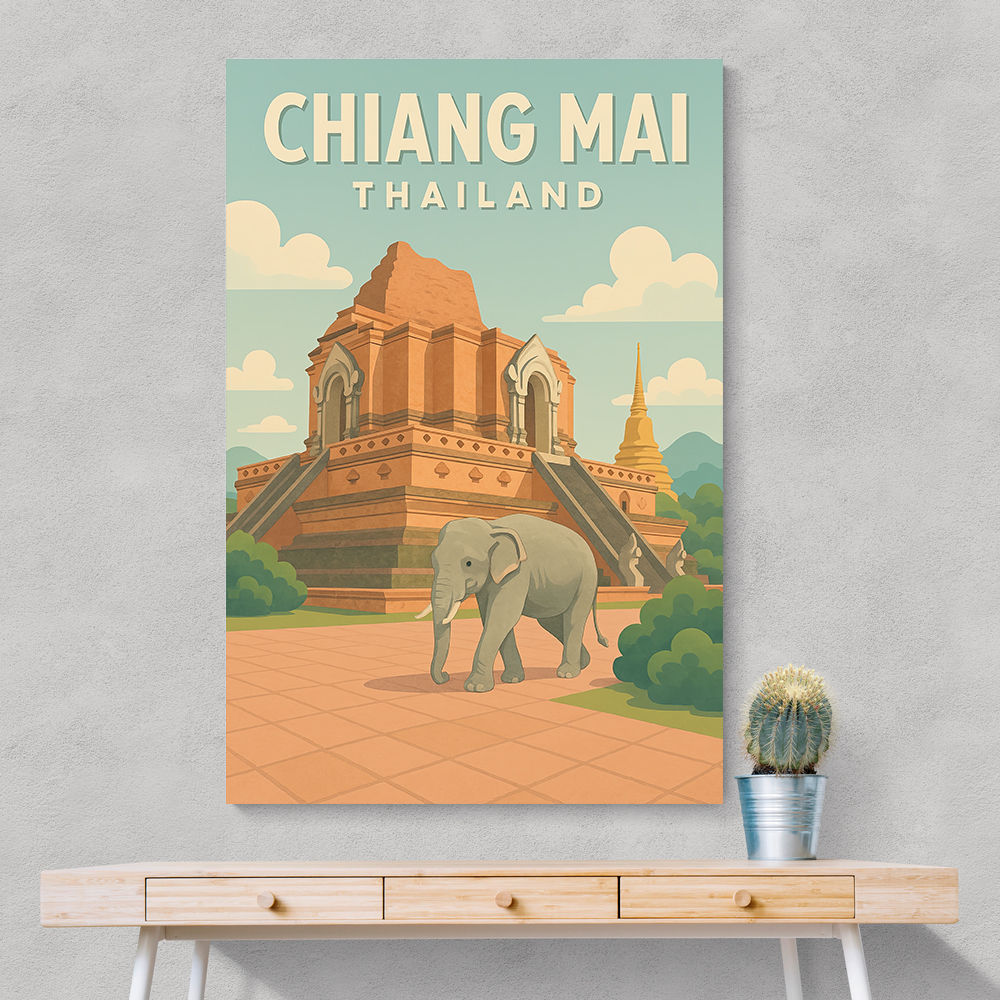 Chiang Mai Thailand Travel Poster Wall Art Chiang Mai Thailand Travel Poster Wall Art